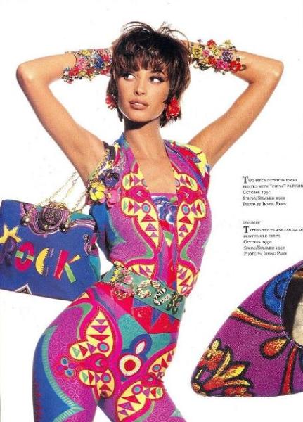 1990 christy versace with pucci print