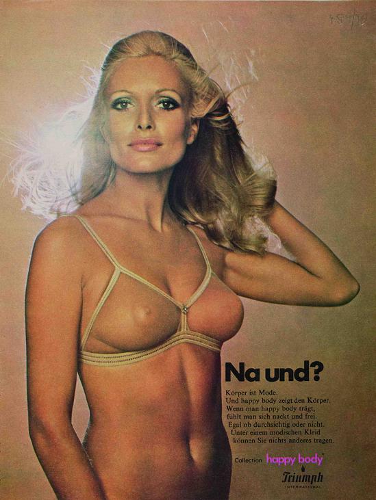 1970 Advertising Poster Model armor-fee Triumph átlátszó melltartó