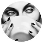 Fornasetti design női arc tányér