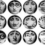 Fornasetti design női arc tányér