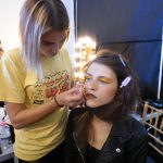 Peter Jensen backstage london fashion week Isamaya Ffrench