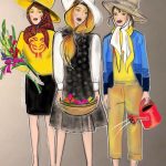 Peter Jensen London Fashion Week virágok divattervező Parádi Gabriella divatillusztráció fashion illustration