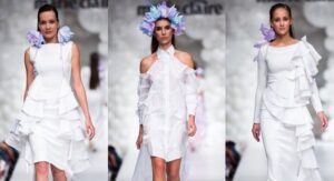 Bráz Noémi Zewa papírzsebkendő ruha Marie Claire fashion Days fotó: Máthé Krisztián