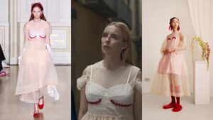 Villanelle egyik ruhájának változata a H&M X Simone Rocha kollekcióban